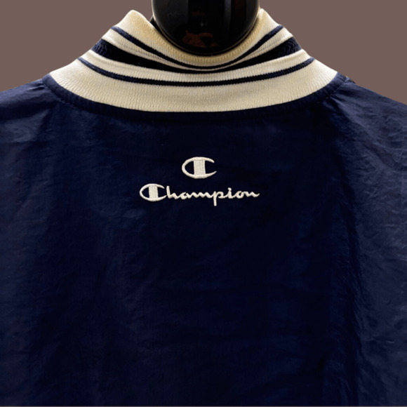Champion Half-Zip Pullover | Navy Striped | Size XL | Vintage - Picture 3 of 6